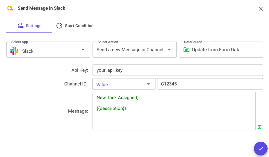 Slack Integration Task