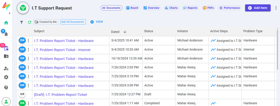 Document List View